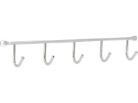 Háčková lišta lesklá chromovaná, 5 háčků Háčková lišta lesklá chromovaná, 5 háčků
