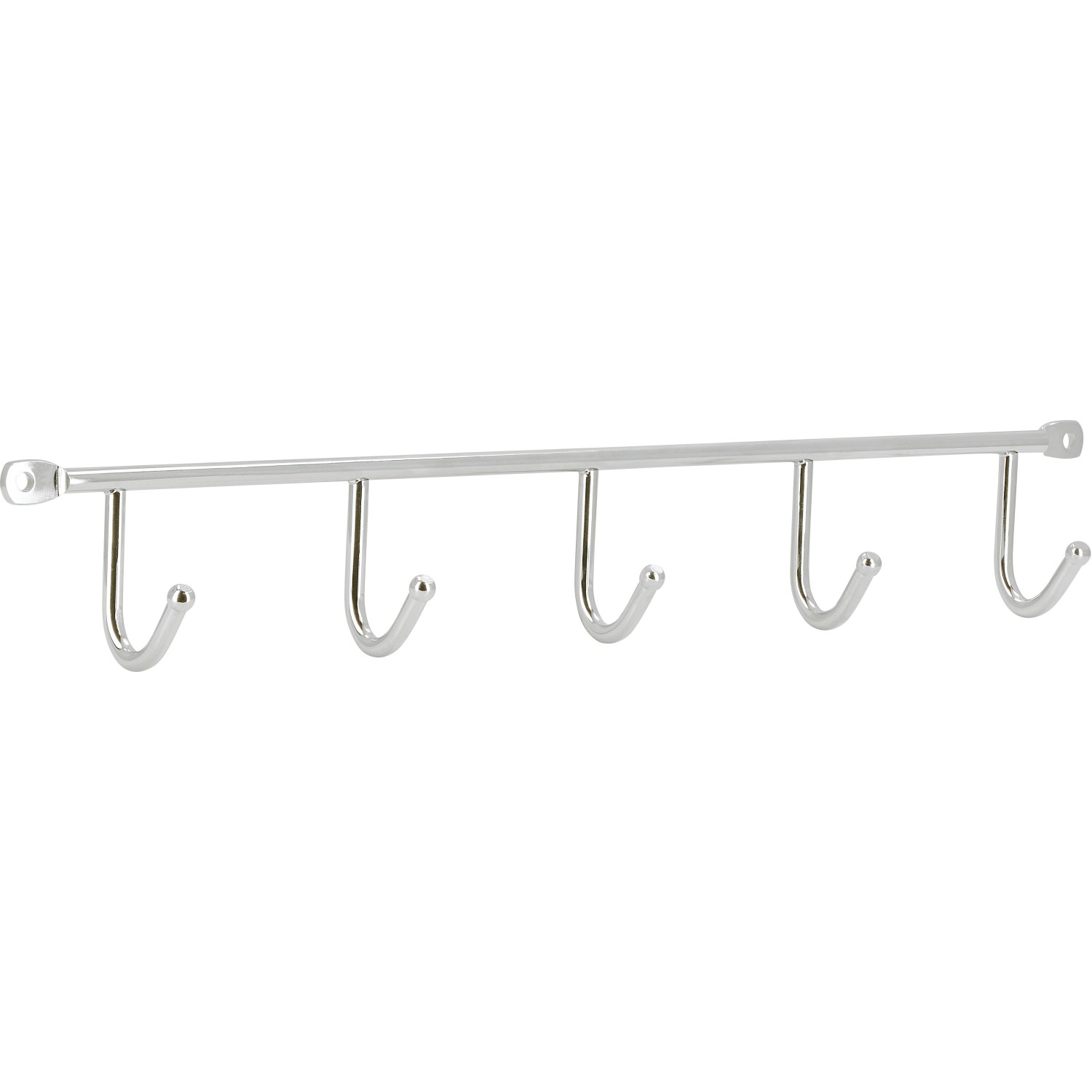 Háčková lišta lesklá chromovaná, 5 háčků