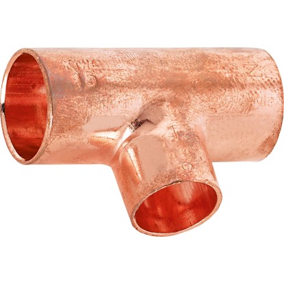 Pájecí redukční T-kus 15 mm x 12 mm x 15 mm měď
