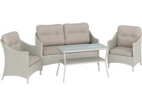 Sestava zahradního nábytku Gulfport z polyratanu, šedá, 4dílná