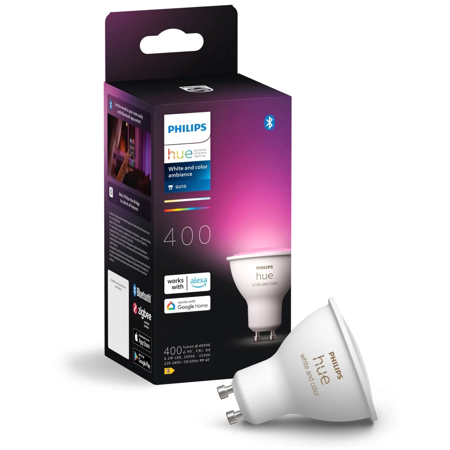 Philips Hue Smart žárovka White&Color Ambiance GU10 4,2W 2000-6500K 400lm