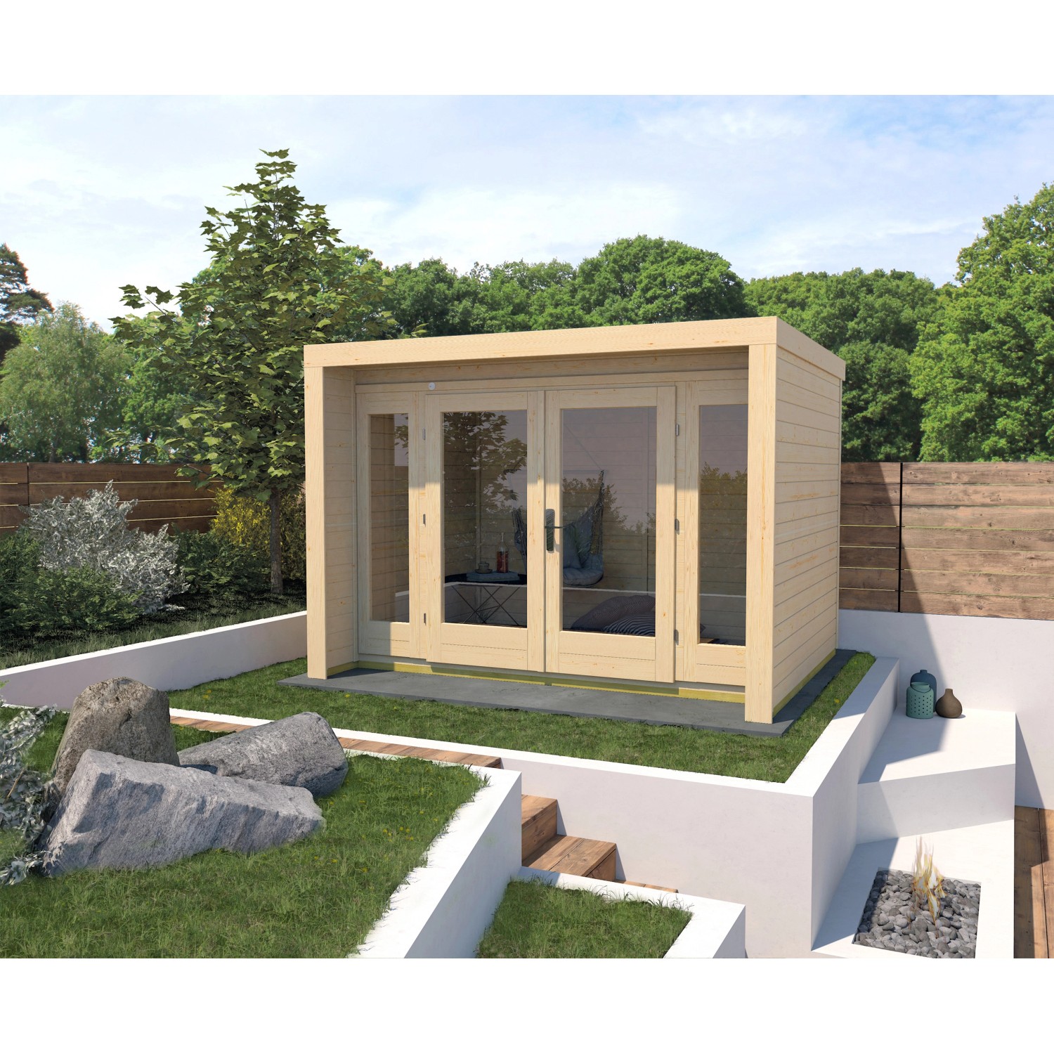 Weka Designový zahradní domek 263, vel. 3, přírodní, 305 x 295 cm