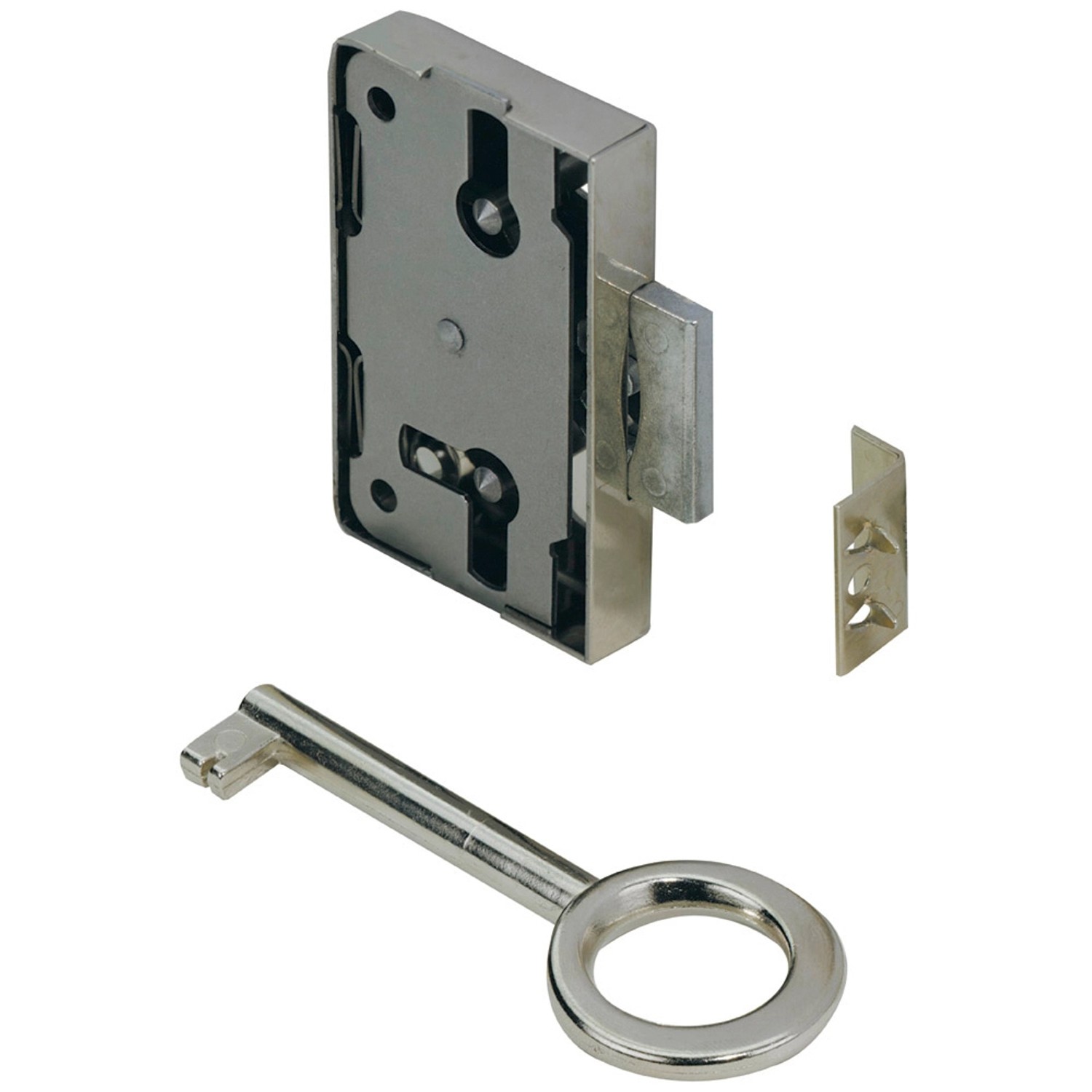 Hettich Západkový zámek, 60 mm x 38 mm x 8,7 mm, poniklovaná ocel