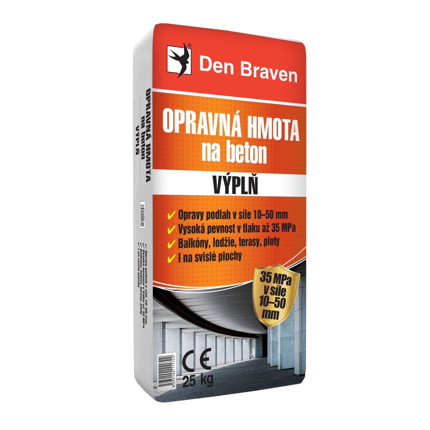 Den Braven Opravná hmota na beton VÝPLŇ, 25 kg