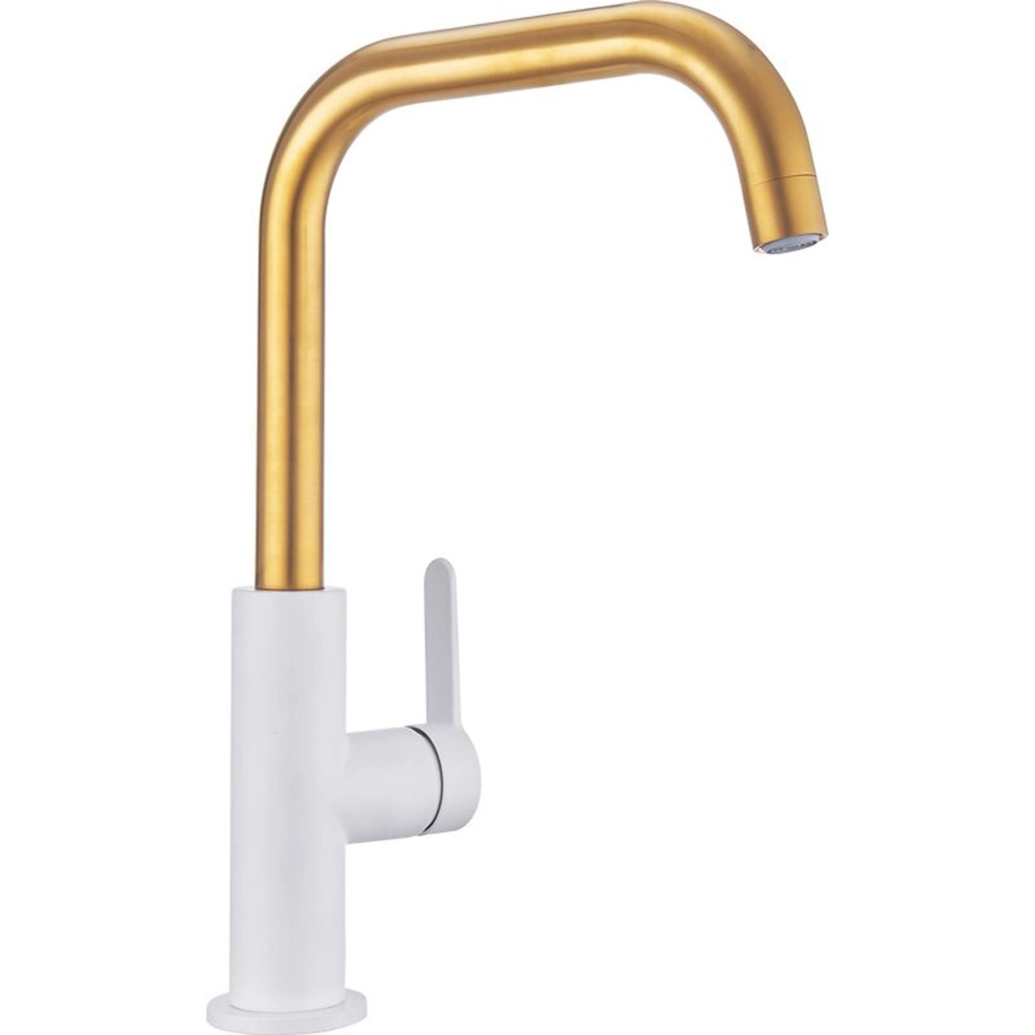 baliv Kuchyňská vodovodní baterie páková KI-1931 bílá-zlatá matná