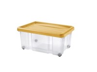 Tontarelli Úložný box s víkem PUZZLE transparentní/oranžový 43 l