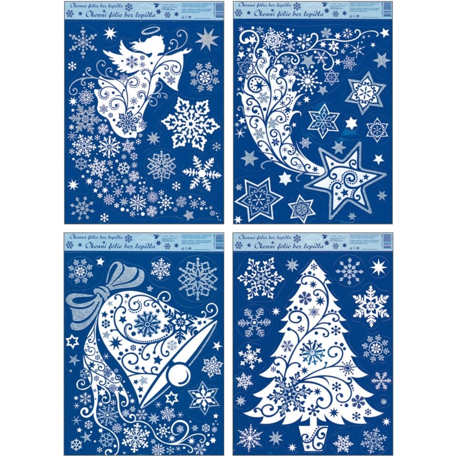 Anděl Přerov Okenní fólie se třpytkami - různé druhy 38 x 30 cm, 1 ks