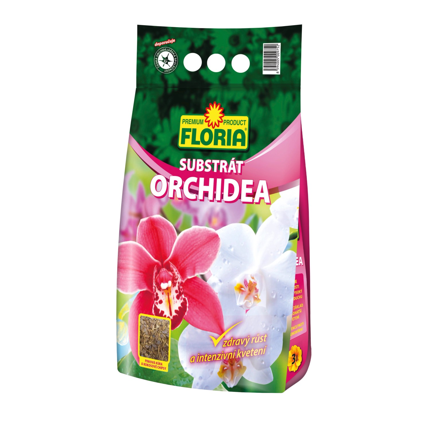 FLORIA substrát orchideje 3 l - taška s odnosným uchem