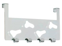 Háčková lišta na dveře kovová lesklá chromovaná 14 cm x 25,5 cm x 3,4 cm Háčková lišta na dveře kovová lesklá chromovaná 14 cm x 25,5 cm x 3,4 cm