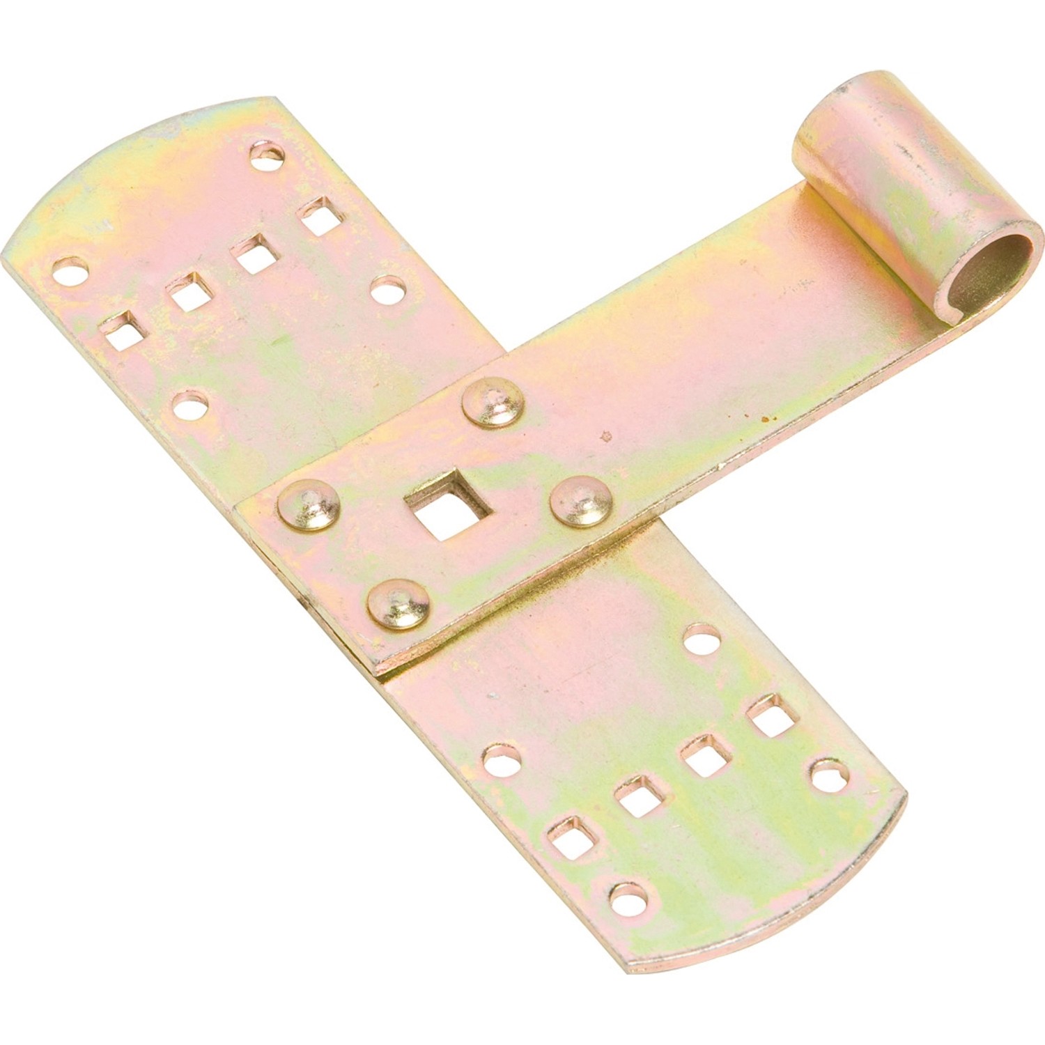 Křížový pásový závěs, žlutě pozinkovaný, 165 mm x 50 mm