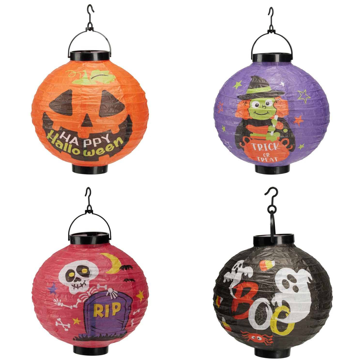 LED Lucerna se světlem halloweenský design, různé druhy, pr. 20,3 cm, 1 ks
