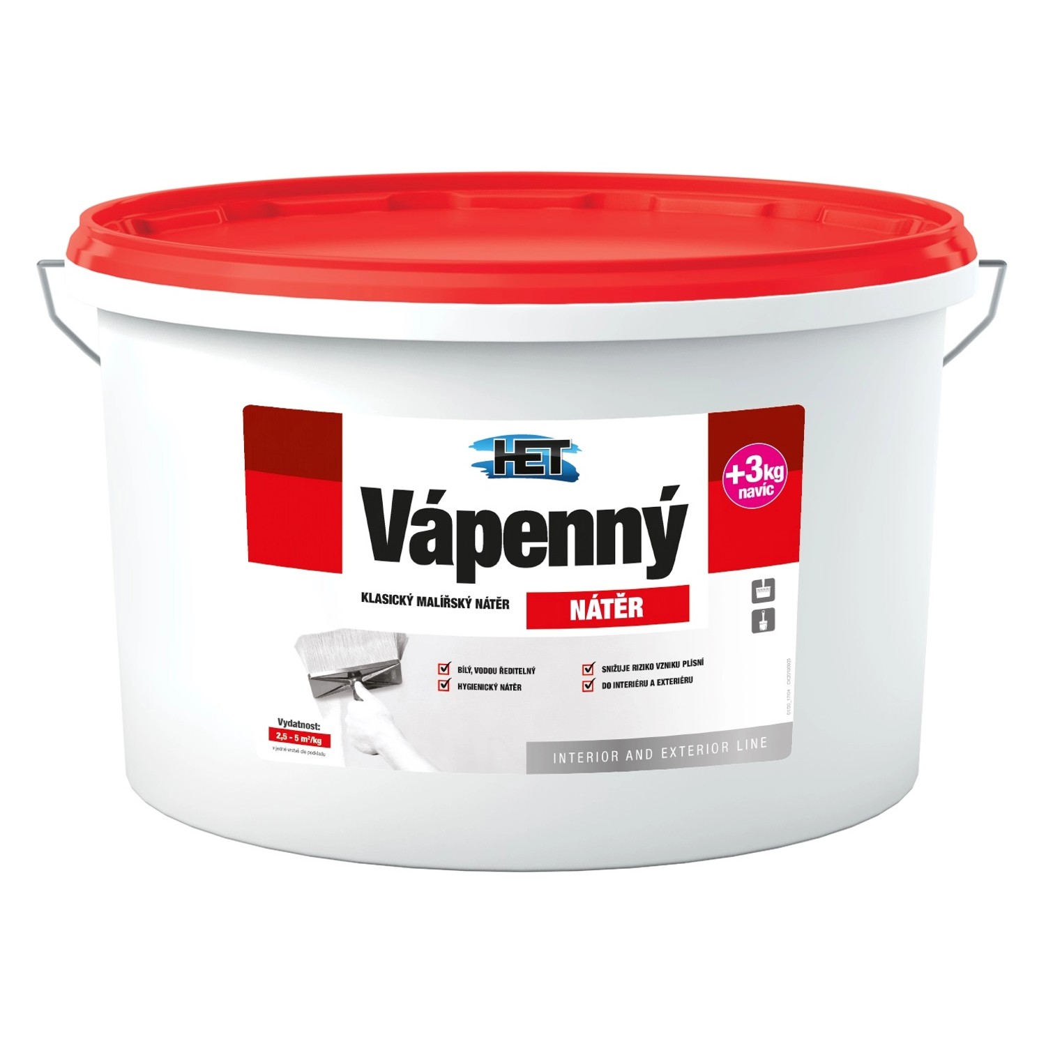 Malba vápenná HET vápenný nátěr bílý 12+3 kg