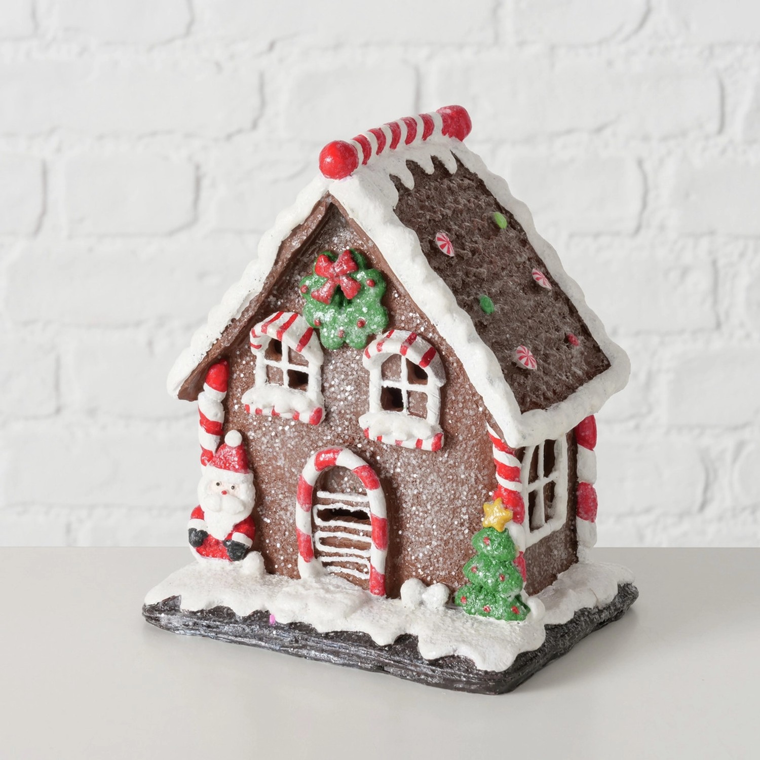 Boltze Stojací dekorace perníková chaloupka Gingerbread 19,2 x 16,3 x 12,2cm 1ks