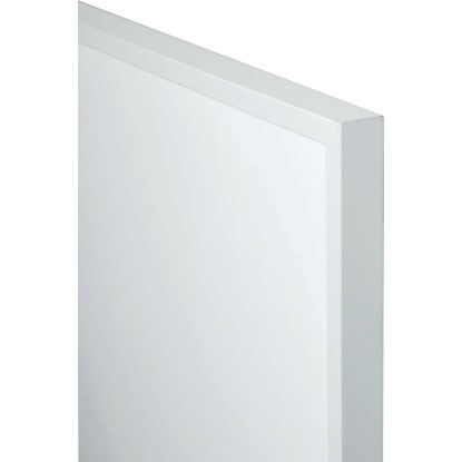 Detailní pohled: Bílý elektrický IR topný panel E2 Infrae² Base² M 600W s rámem.