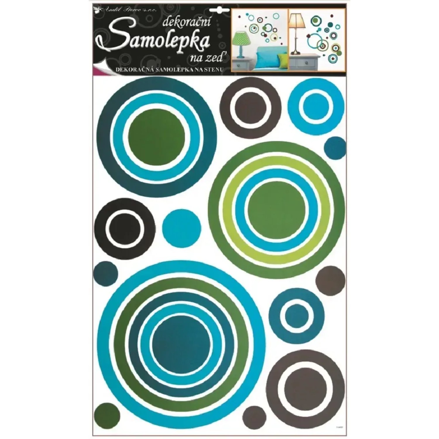 Anděl Přerov Samolepky na zeď kruhy modré, 60 x 42 cm