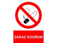 Tabulka Zákaz kouření 297 mm x 210 mm plastová fólie