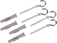 LUX-TOOLS Univerzální hmoždinka s límcem 6 x 34 mm, vč. háku 3,5 x 60 mm, 4 ks