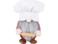 Stojící vánoční skřítek kuchař bílo-červený 20 x 10 x 49 cm