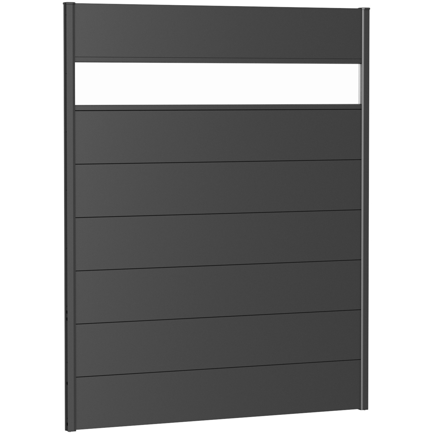 Biohort Plný plot s částečným prosklením tmavě šedý, 150 x 180 cm