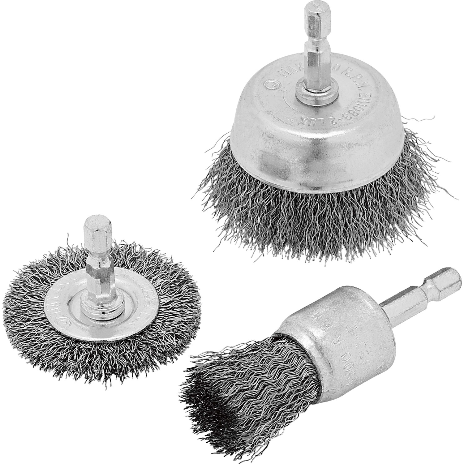 LUX-TOOLS Sada ocelových kartáčů Classic 25/50/70 mm, 3dílná