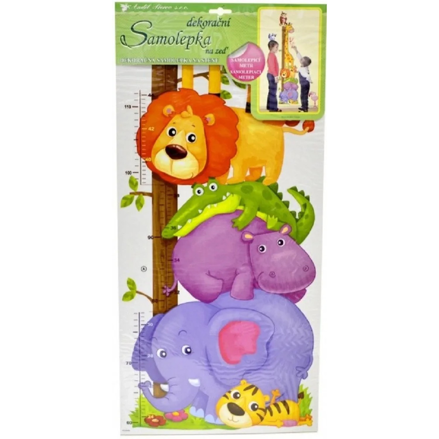 Anděl Přerov Samolepky na zeď dětský metr zvířátka v zoo 120 x 32 cm