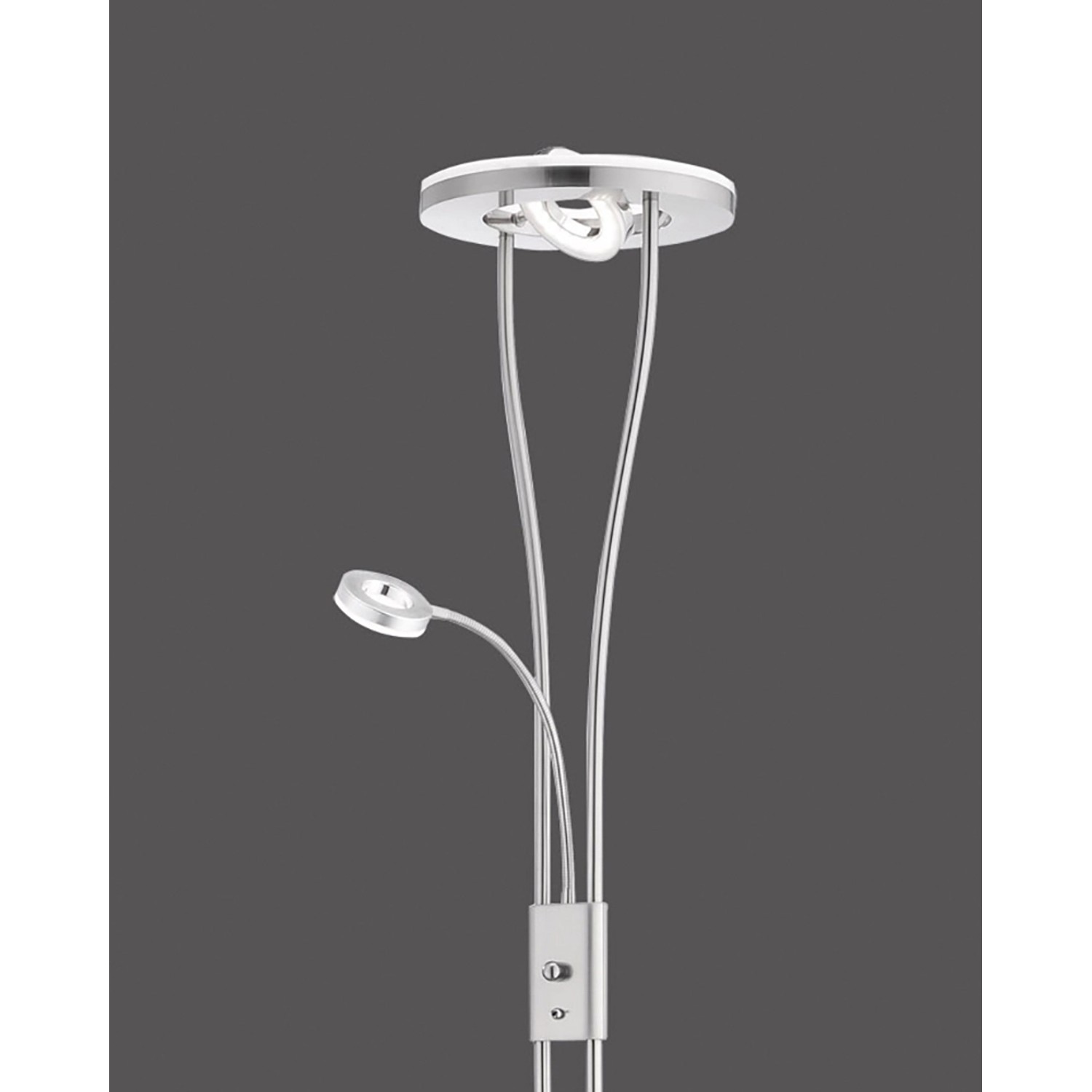 Just Light. Stojací LED lampa Helia se čtecím ramenem, 16,8+2x3,8W 3000K 198cm