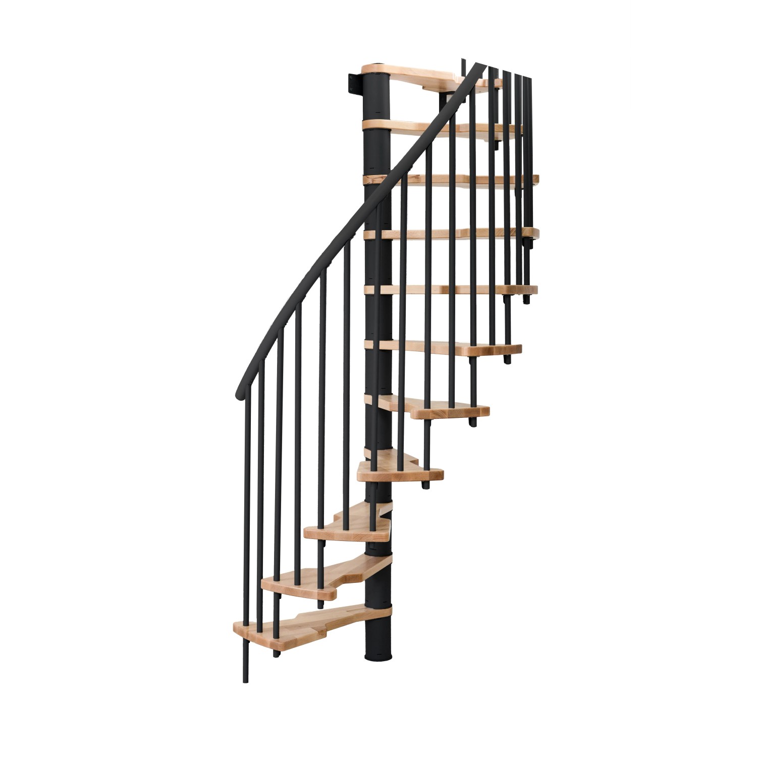 Minka STAIRS Prostorově točité schodiště Metallica Smart buk/černá 130 x 78 cm