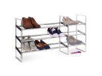 Domopak Living Výsuvný kovový regál na boty 3 patra chrom 64-119 cm