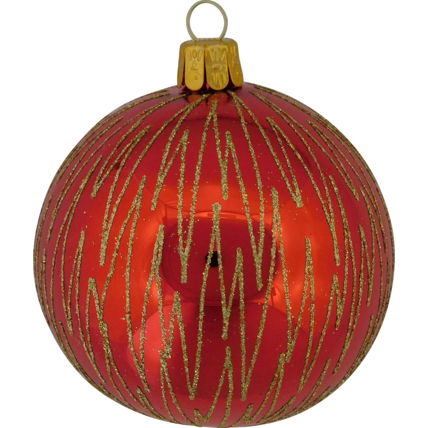 ORNEX Vánoční ozdoba skleněná koule lesklá červená, 8 cm