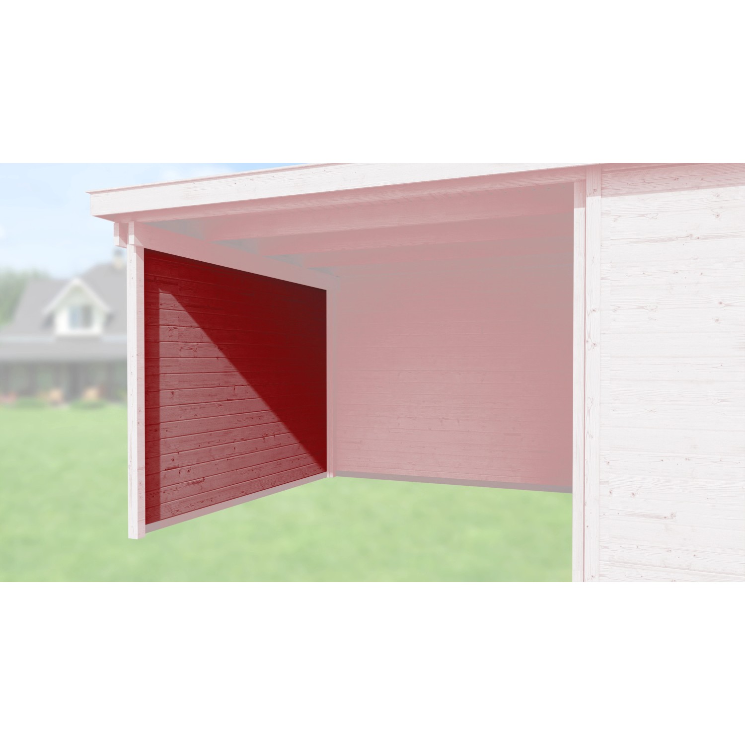 Weka Boční stěna pro designový domek 126 a 172, švédská červená, 21 mm, 235 cm