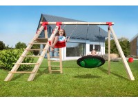 Weka Houpačka Tabaluga 816 A s houp. hnízdem, přírod./červ., 385 x 290 x 240 cm