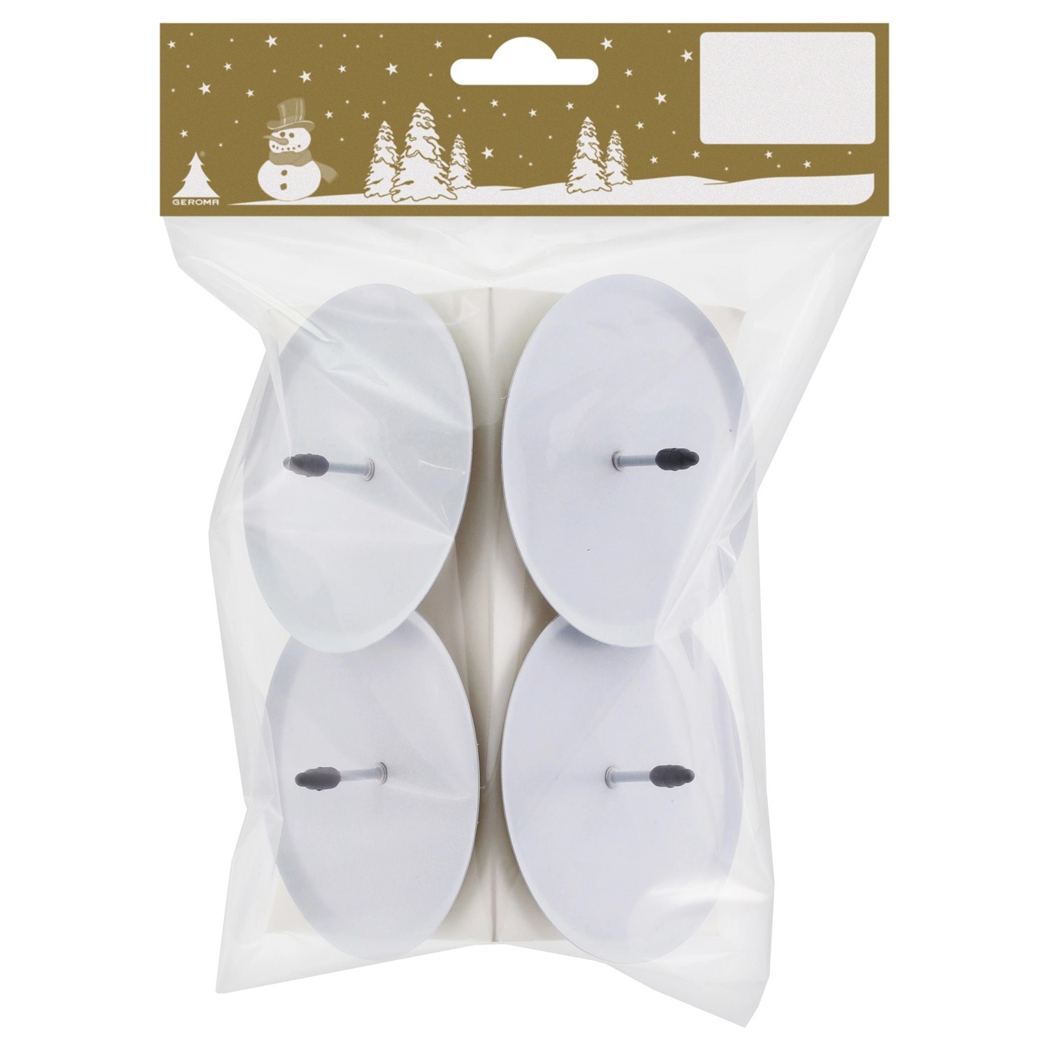 Kovový svícen, bílý, pr. 7,5 cm, 4 ks