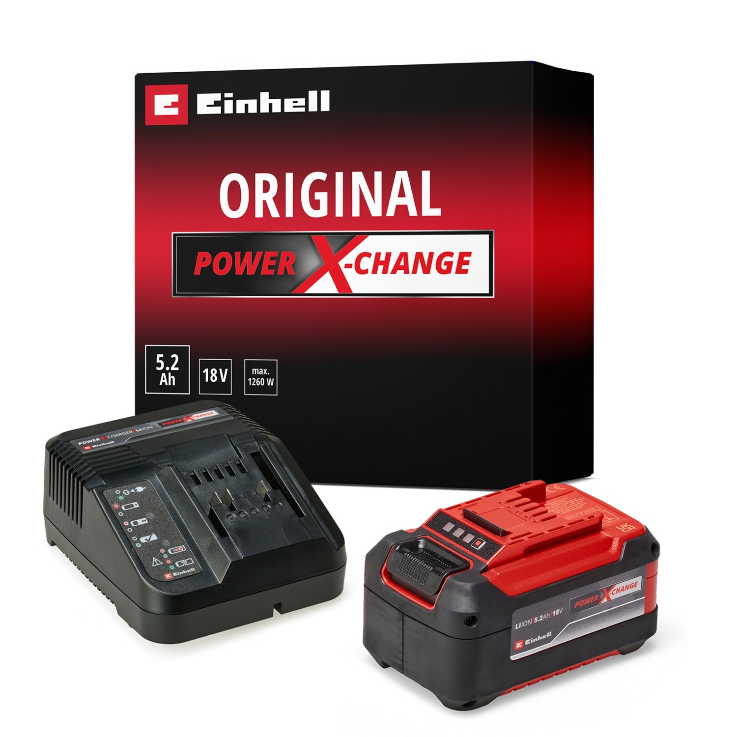 Einhell Startovací sada Power X-Change - baterie 5,2 Ah + 3 A nabíječka