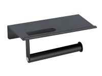 Allstar Nástěnný držák toaletního papíru Walli černý matný 18 cm x 9,5 cm x 7,5