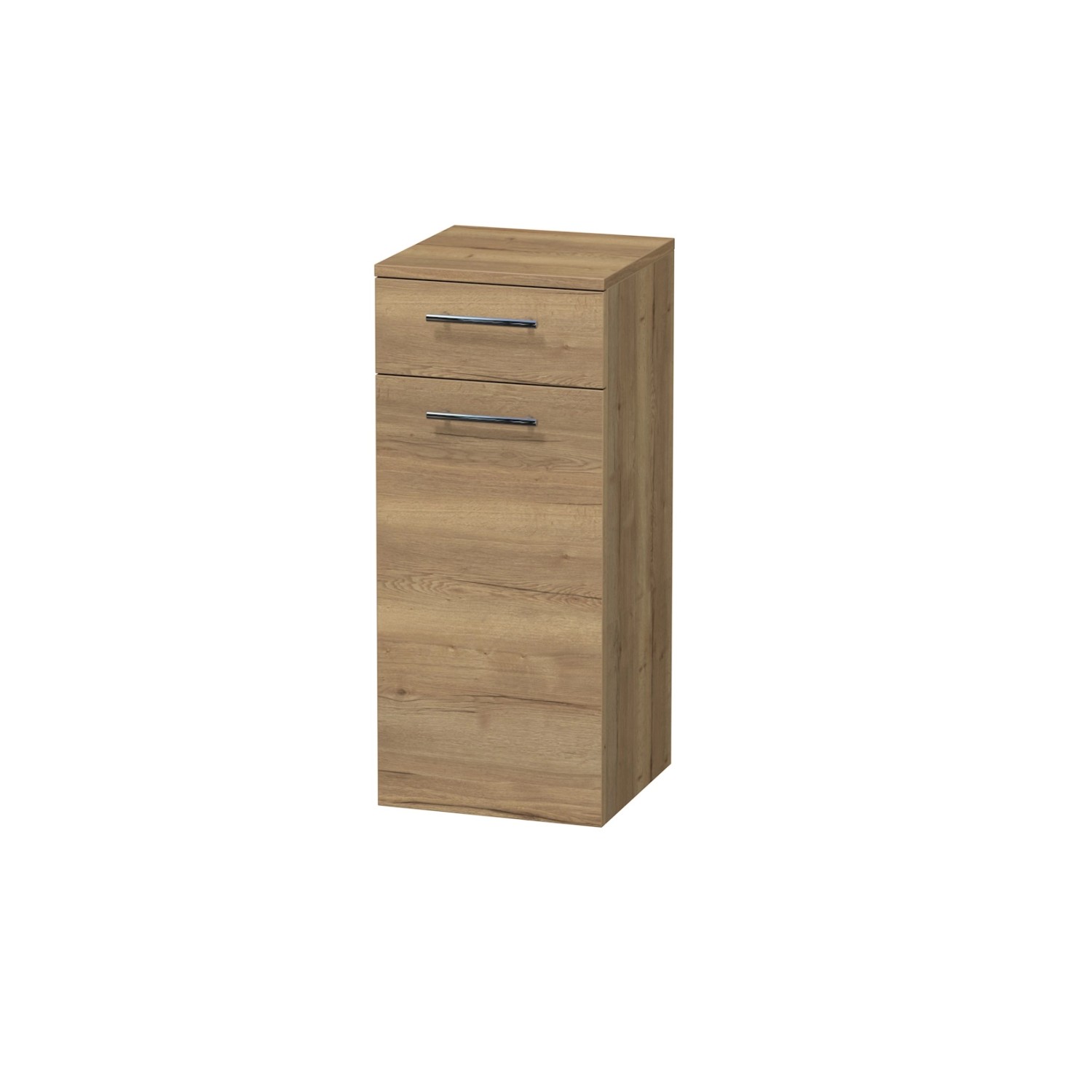 INTEDOOR Nízká skříň BEE pravá, úchyt chrom, š. 35 cm, dub Halifax