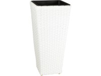 Gartenfreude Květináč kónický, polyratan, bílá, 28 x 28 x 60 cm