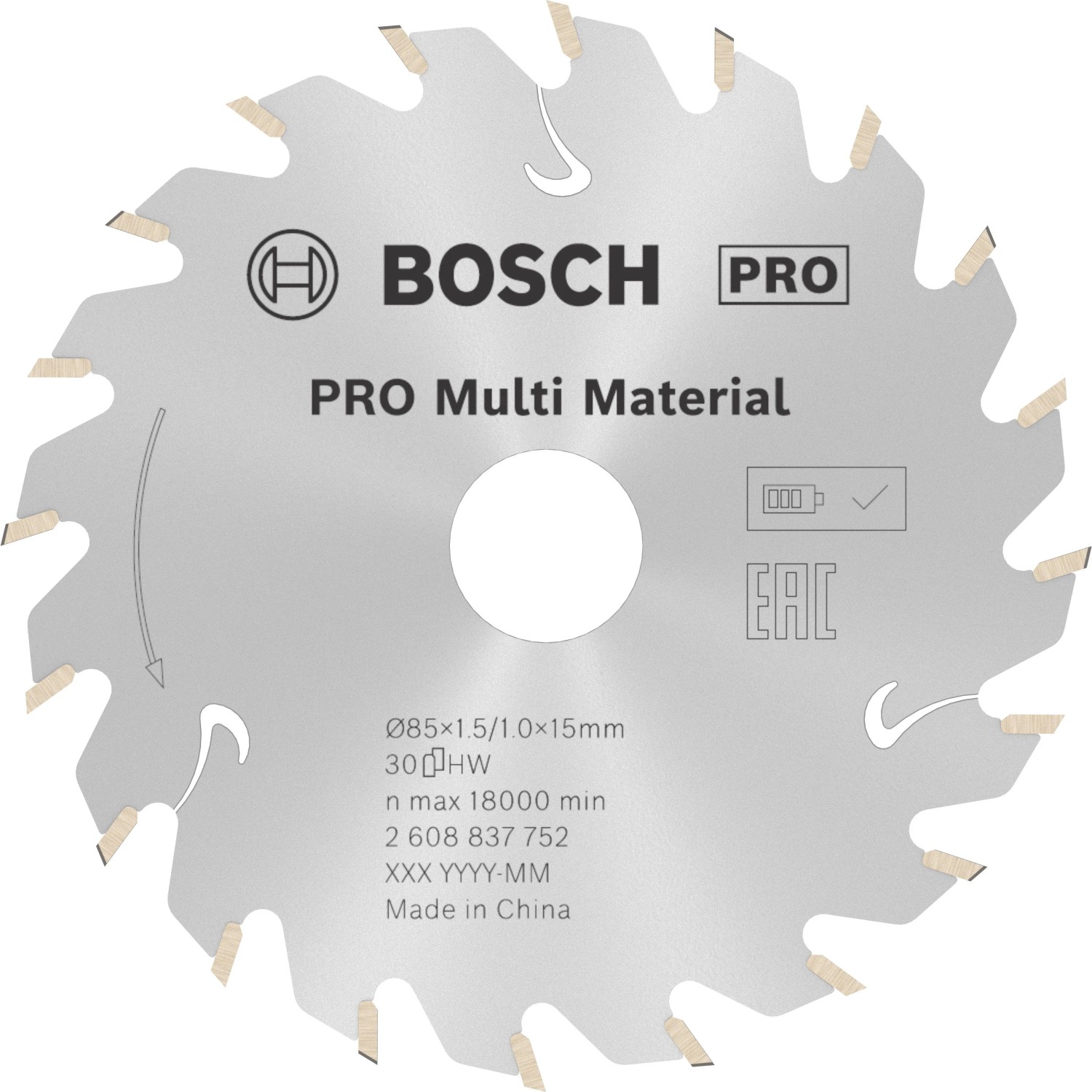 Pilový kotouč Bosch Standard for Multi Material 85x15 mm/30z.