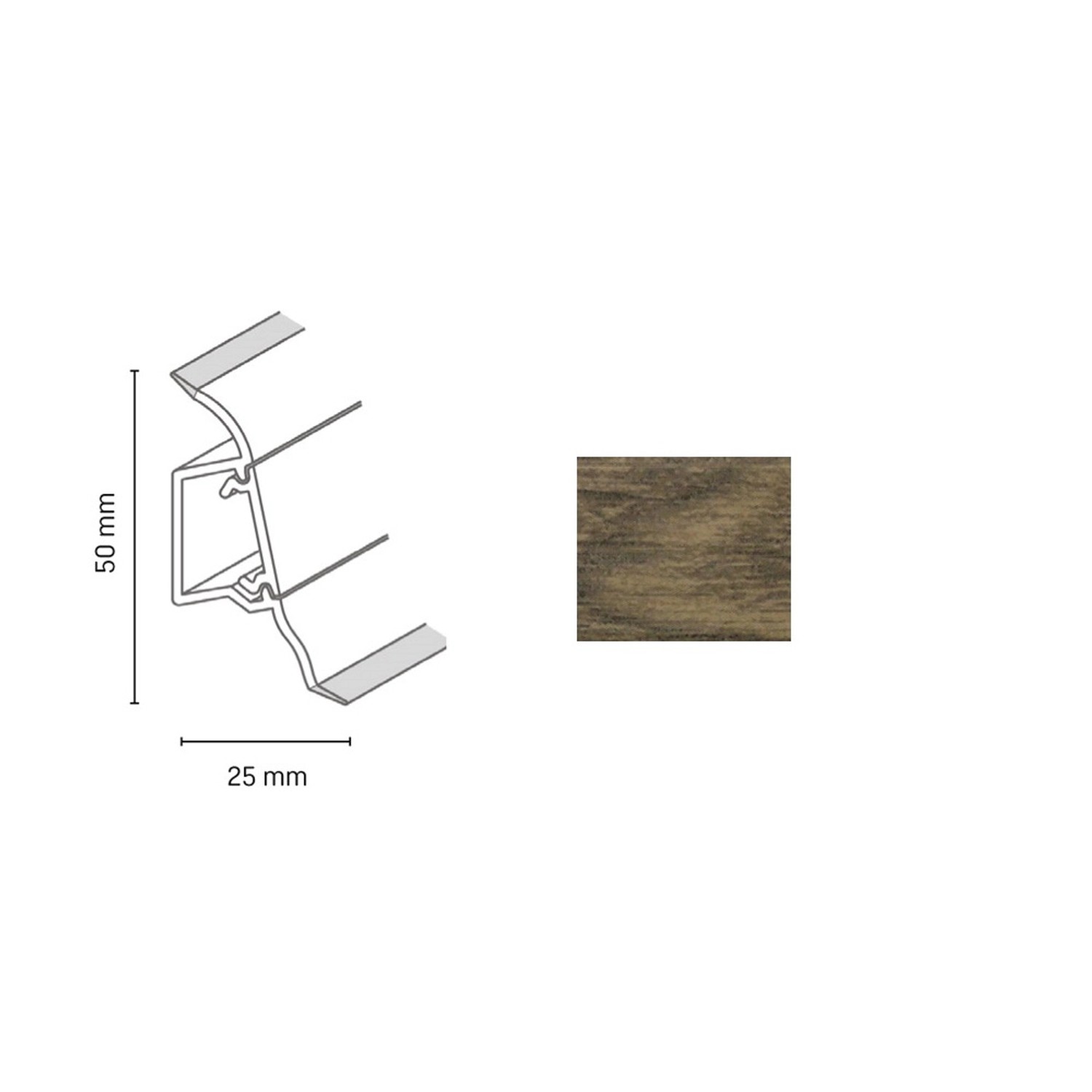 Döllken Profiles Lišta SLK 50 2137 dub lávový 50 x 25 x 2500 mm