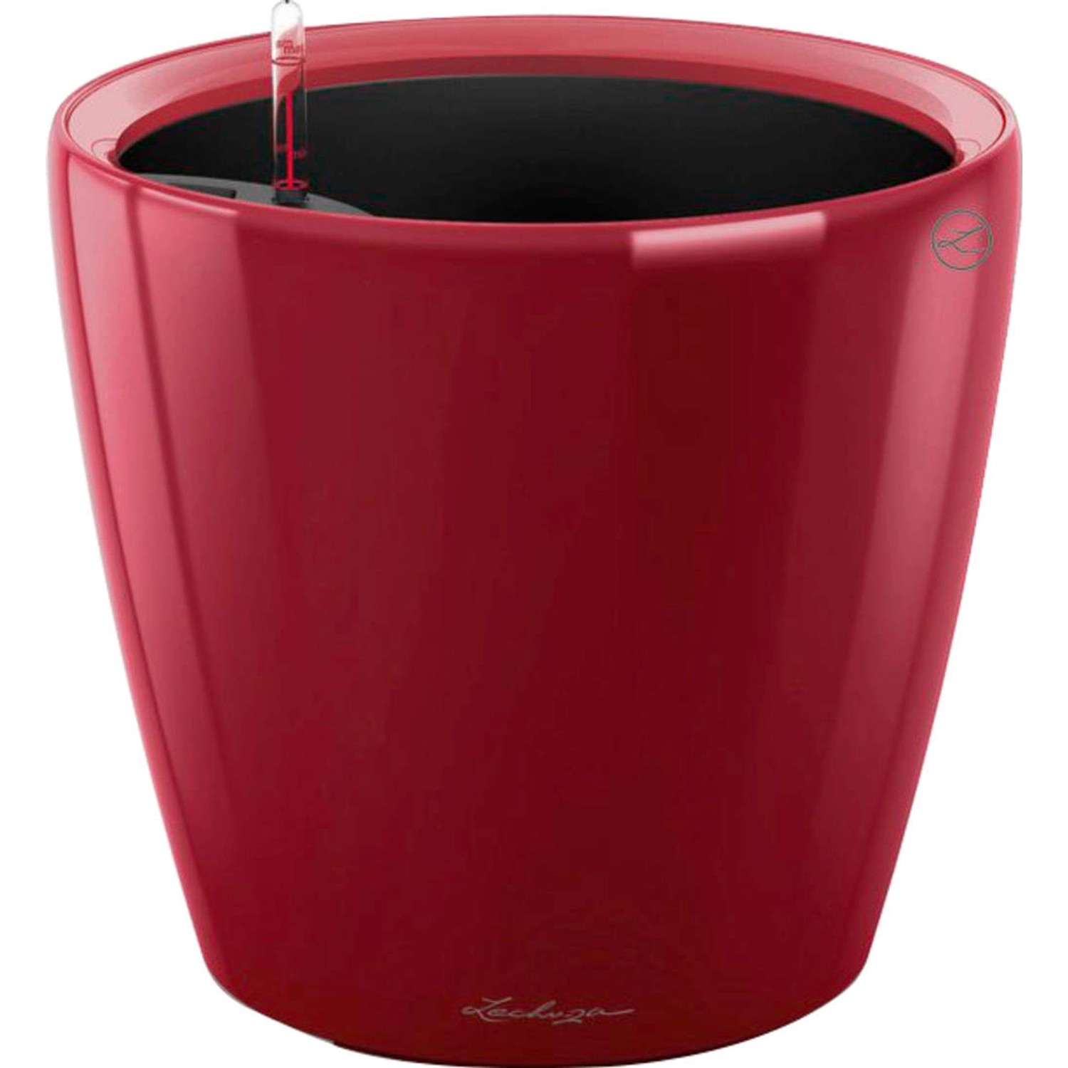 Lechuza Květináč Classico Premium LS 28, červená vysoce lesklá, pr. 28 x 26 cm