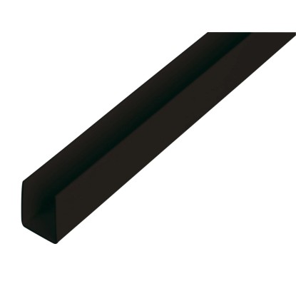 GAH Alberts U-profil, plast, černá, 10 x 18 x 1000 mm, tl. 1 mm