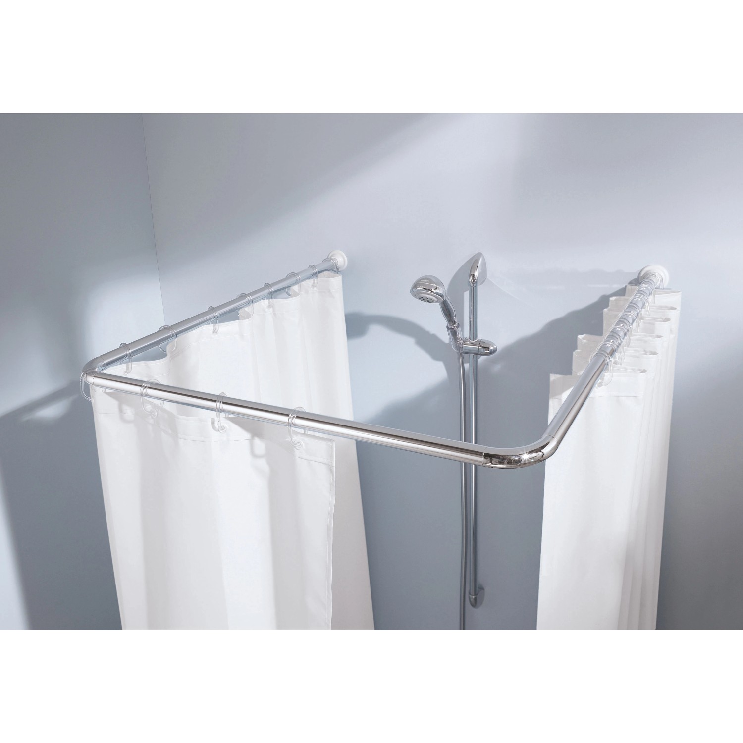 Kleine Wolke Univerzální tyč ze 3 ks pro sprchové závěsy chromová, pr. 25 mm
