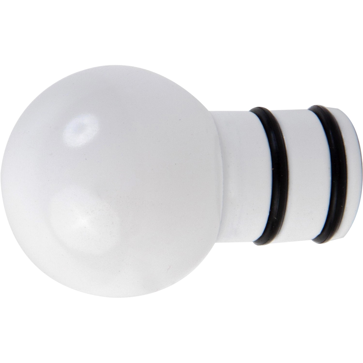 Koncovka záclonové tyče, koule, bílá, 2 ks, pr. 19 mm