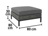 Lounge taburet Alridge, šedý, polyratan