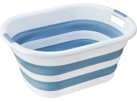 Skládací koš na prádlo, modrý, 40 l