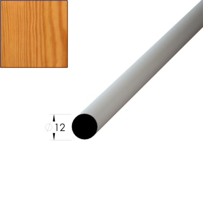 Profilové dřevo, průměr 12 mm, se vzorem dřeva.