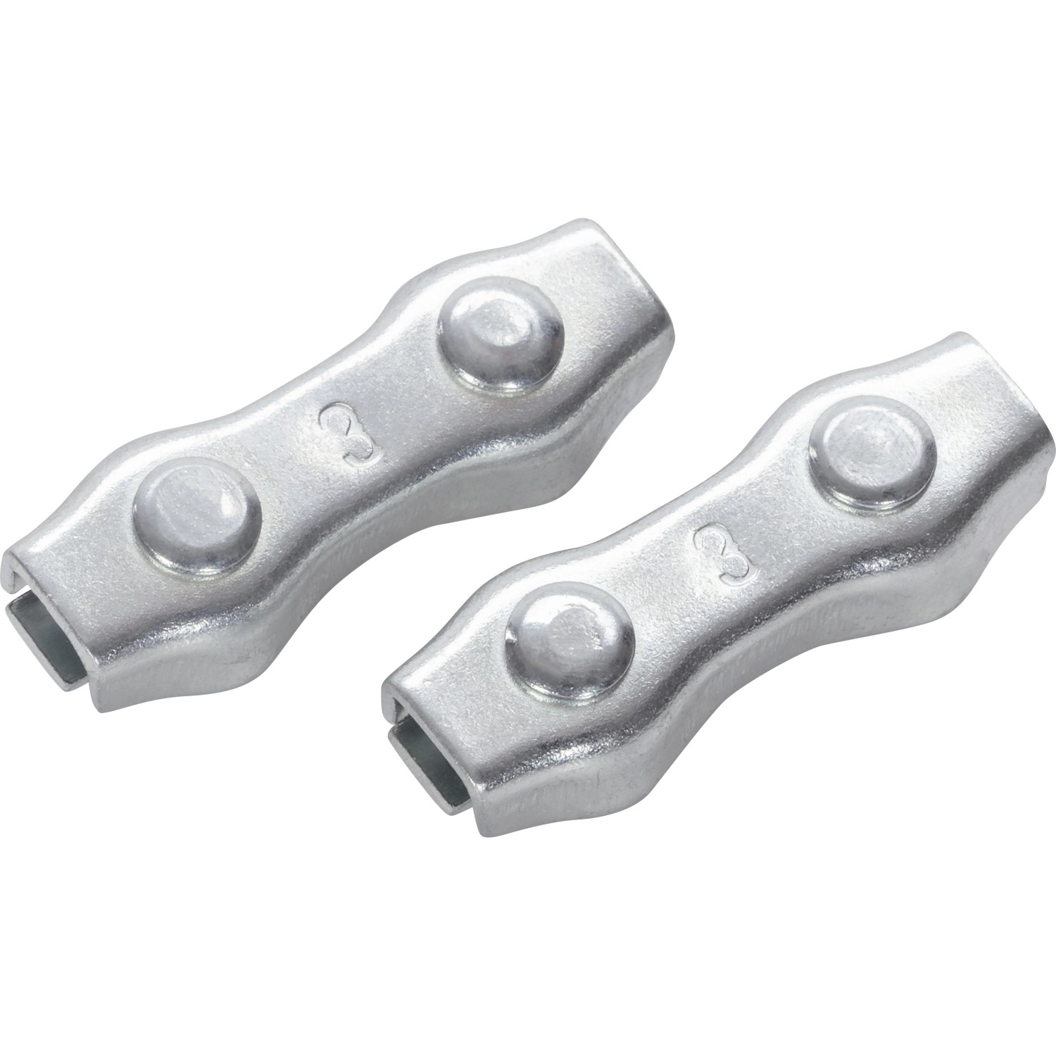 LUX Lanová svorka Duplex pozinkovaná ocel, 2 ks, pro lana o pr. 1,5-3 mm