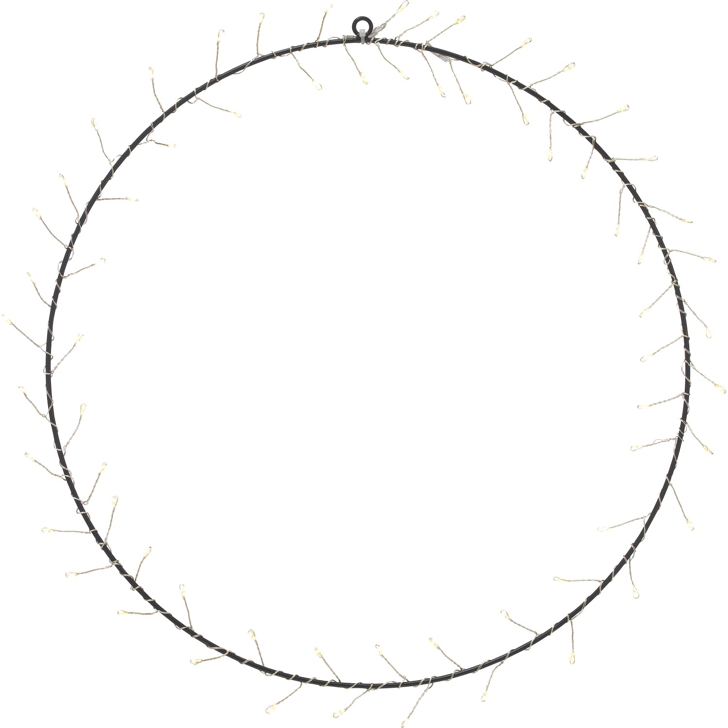 Kovový LED světelný kruh 65 LED, černá, pr. 40 cm