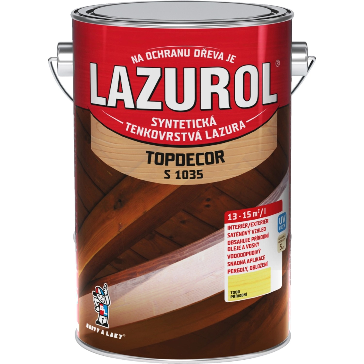 Lazurol Topdecor S1035 lazura kaštan 4,5 l
