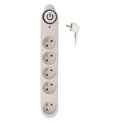 SOLIGHT Přepěťová ochrana 150J, 5 zásuvek, 1,5 m kabel