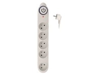 SOLIGHT Přepěťová ochrana 150J, 5 zásuvek, 3 m kabel